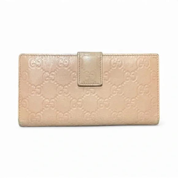 Light Pink Gucci Guccissima Embossed Leather Wallet - Picture 2 of 6